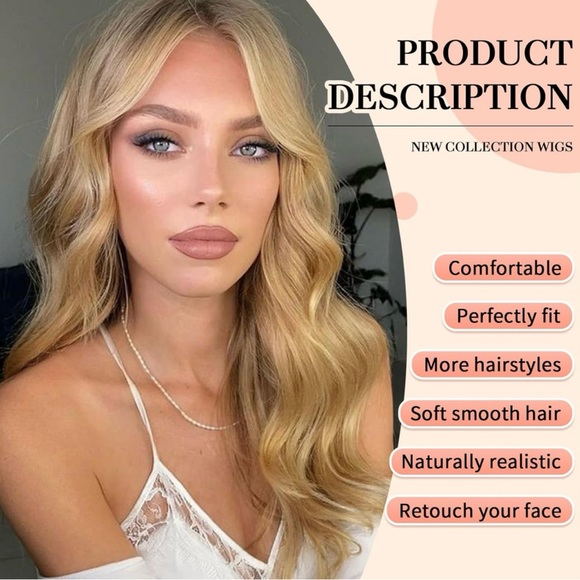 Lace front ombre blonde middle part wig